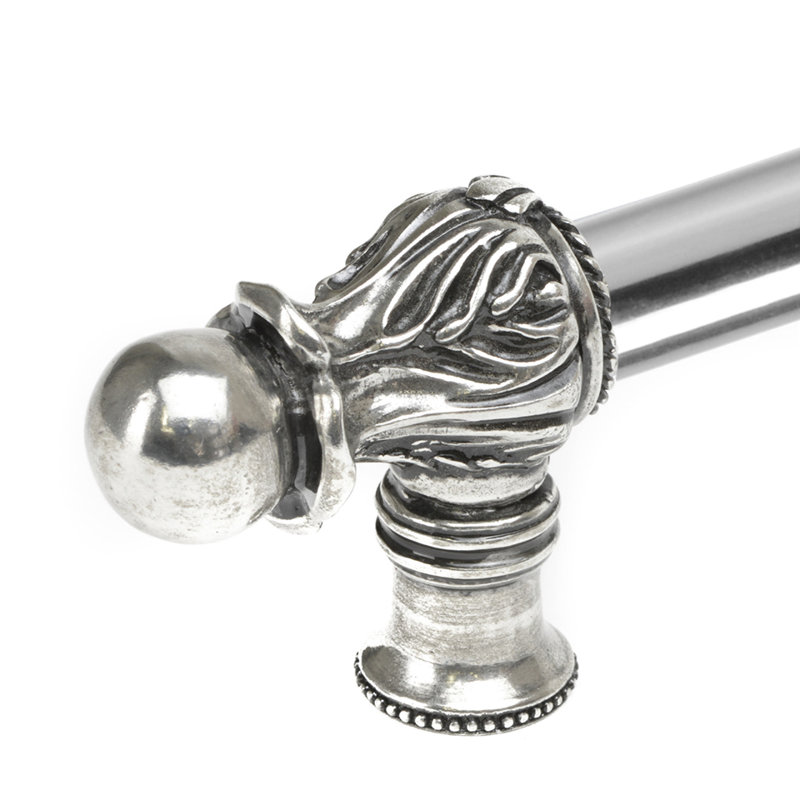 Acanthe avec 5/8 po de longueur lisse de style roman avec entretoise centrale, Argent argent, 18"