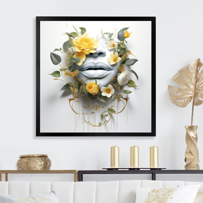 Floral Lips Silhouette III - Fashion Woman Canvas Art