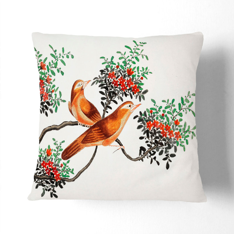 Floral Square Cushion, 40 x 40 cm, Stone