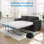 Causeuse-lit 71 po en velours avec matelas pliant, gris foncé-1578248374-1578248372