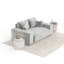 Two-seater square arms loveseat sofa-1391742293
