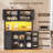 71" Kitchen Hutch Storage Cabinet Pantry Cabinet With Charging Station And Led Light-1100348461-1087021097