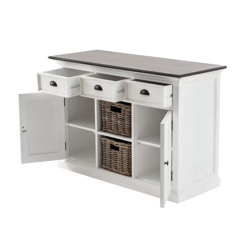 Guisborough 49.21'' Sideboard, White/Brown