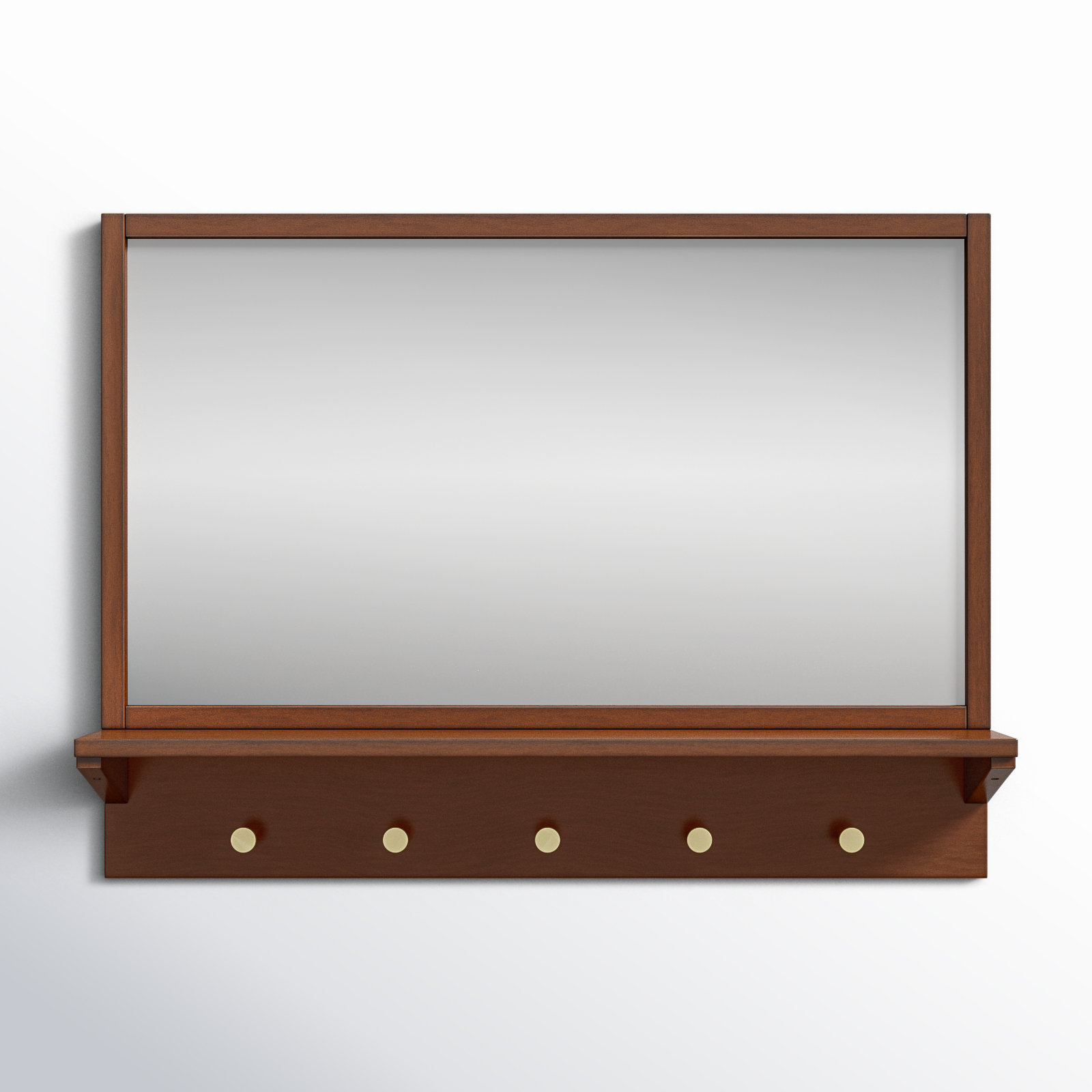 Adreanna Wood Rectangle Wall Mirror, Pecan, 21" x 28"