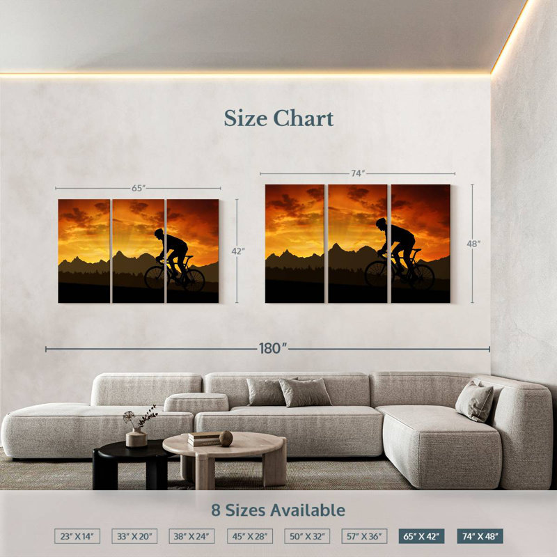 Senne Sunset Cycling, 42" H x 65" W