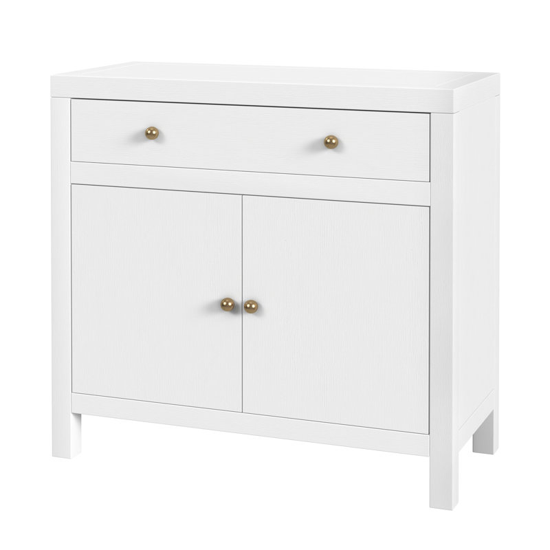 Buffet décoratif 2 portes Celine, Blanc texturé