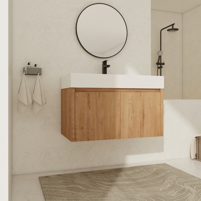 Tyffanie 35.43'' Single Bathroom Vanity with Resin Top