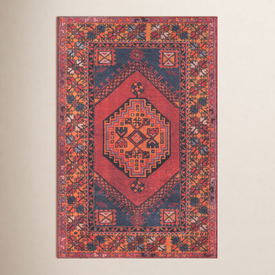 Isthia Red Blue Orange Oriental Rug