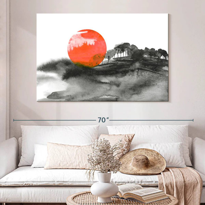 Coucher de soleil japonais Avery, H 34 po x l 51 po