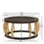 Table basse ronde en bois massif 35,43 po-779055199-779055184