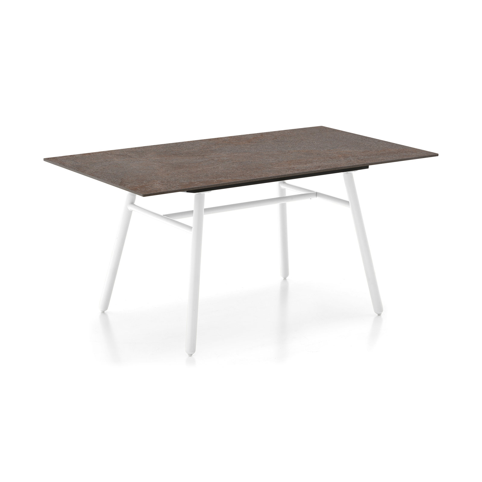 Yo! 63" Patio Dining Table, Porphyry Brown, Matt Optic White
