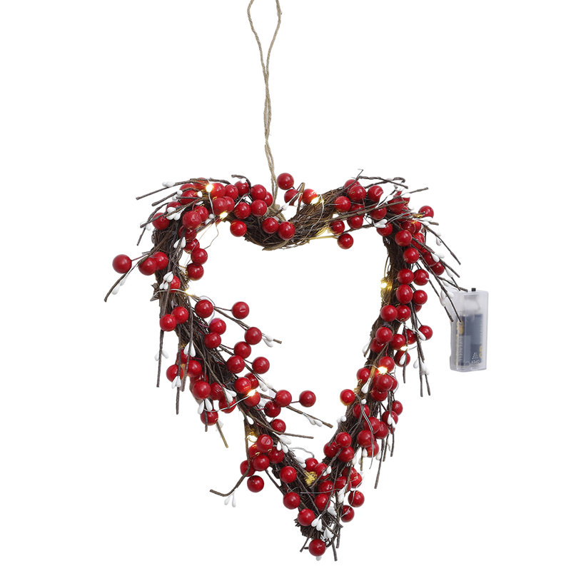 Faux Lighted 35cm Wreath