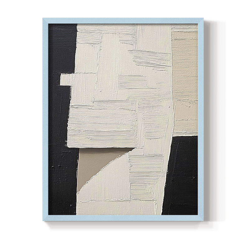 Série ABSTRACT DCLI, reproduction encadrée - bois massif, H 11 po x l 9 po, Bleu