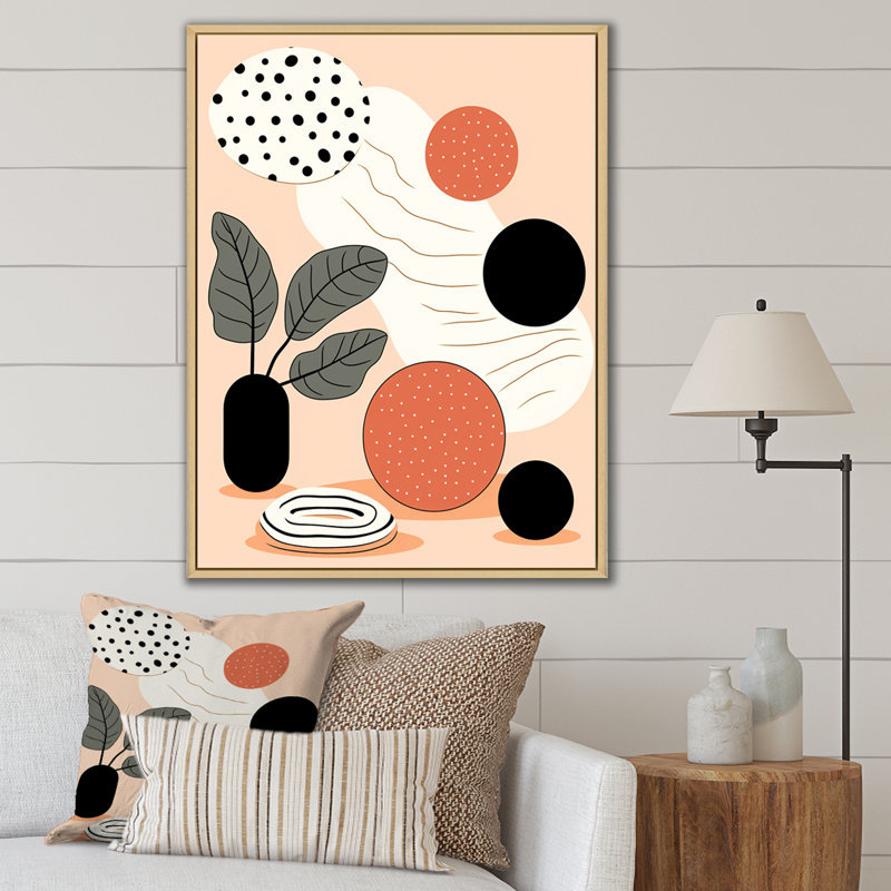 Boho Botanical Abstract - impression, H 32 po x l 24 po, Cadre photo noir