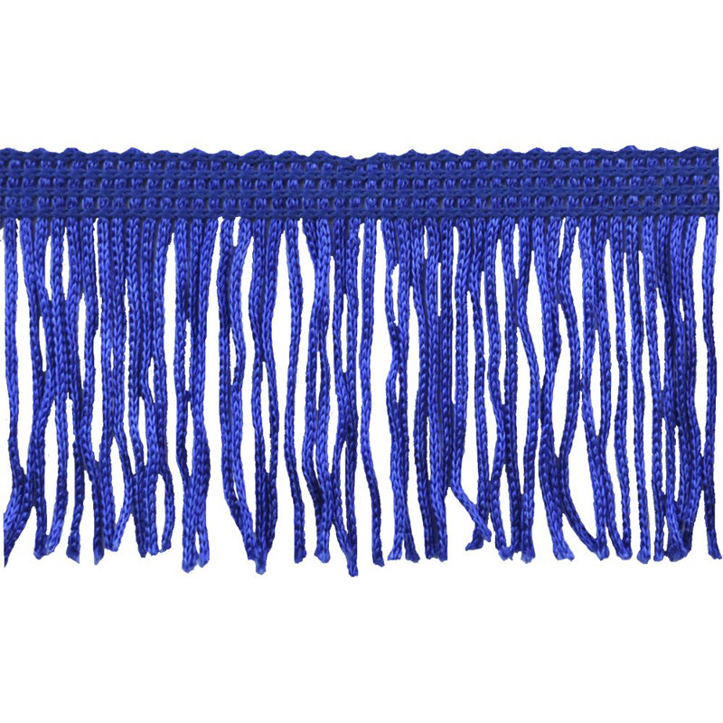 Polyester 2" Chainette Fringe Trim, Royal Blue