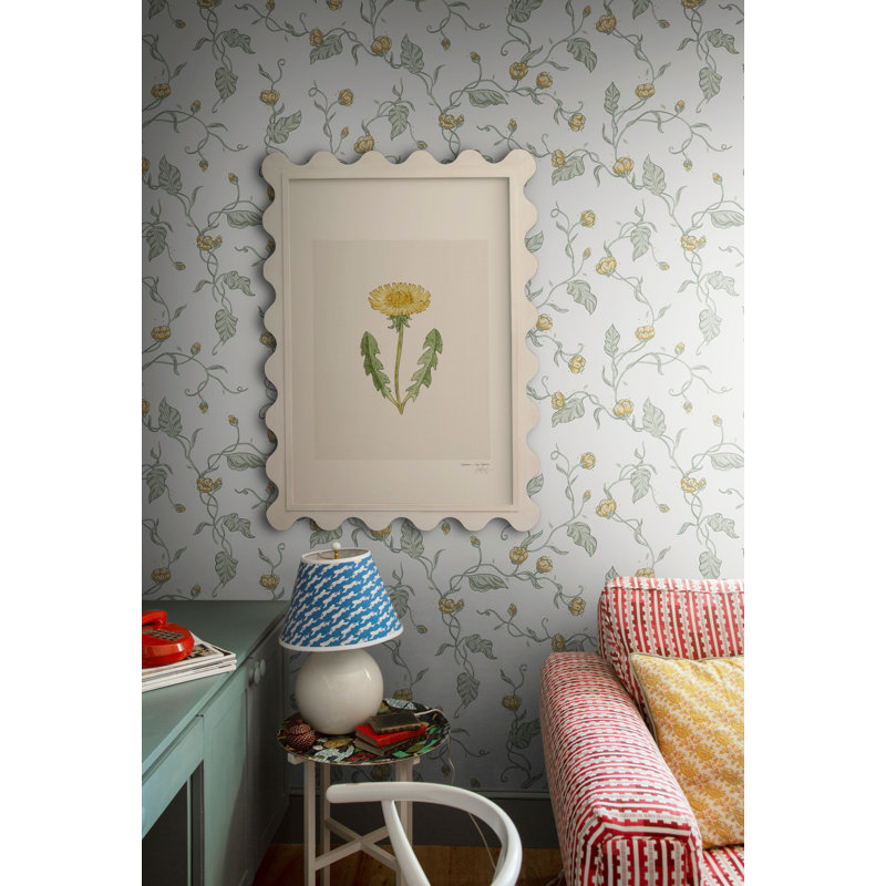 Rouleau de papier peint Huset I Solen Elmire L 33 pi x l 20,8 po, Vert printemps