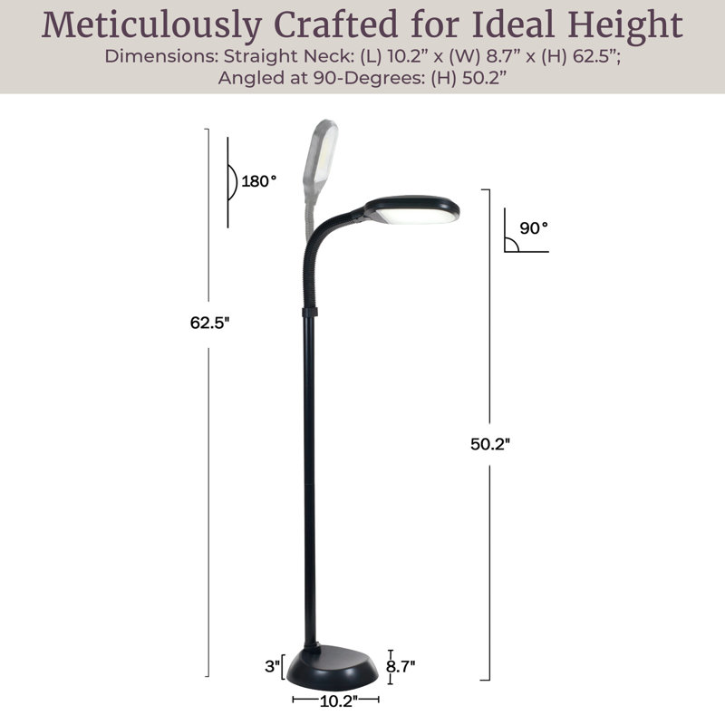 Lampe sur pied à DEL réglable avec cou pliable Lavish Home