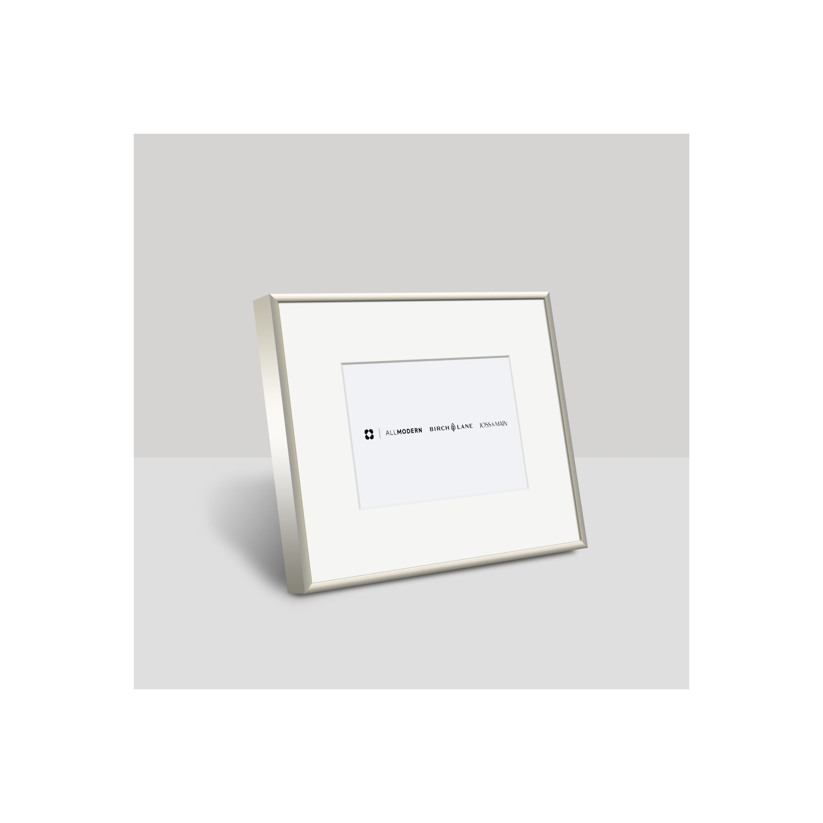 Feronia Metal Picture Frame with Mat, Silver, 6" x 4"