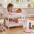 18" Doll Bunk Bed with Ladder and Bedding - White & Pink
