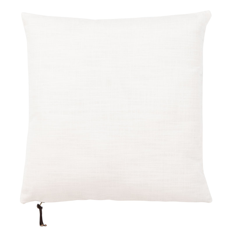Cale Square Cotton Pillow Cover & Insert, White