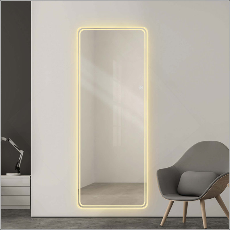 Full Length Floor Mirror LED Whole Body Mirror, Wall Mounted  Mirror With Lights, Bedroom Full Size Body Mirror With Dimming