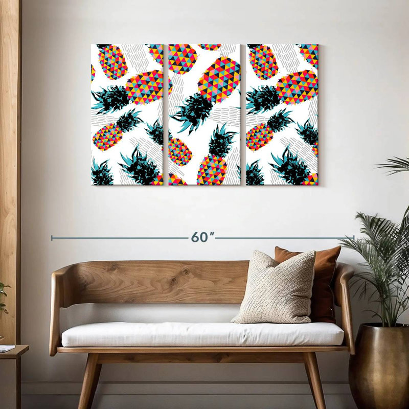 Yarlin Vibrant Pineapple Pattern, 28" H x 45" W