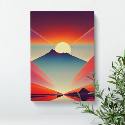 Abstract Art Mountain Sunset No.2 - Wrapped Canvas
