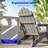 Folding Adirondack Chair with Cup Holders, Fire Pit Chair with Retractable Ottoman,  Multifunctional HIPS Chair for Porch, Patio, Balcony-1554893457