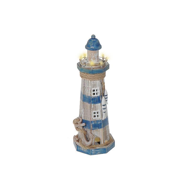 Grand phare en bois avec ancre