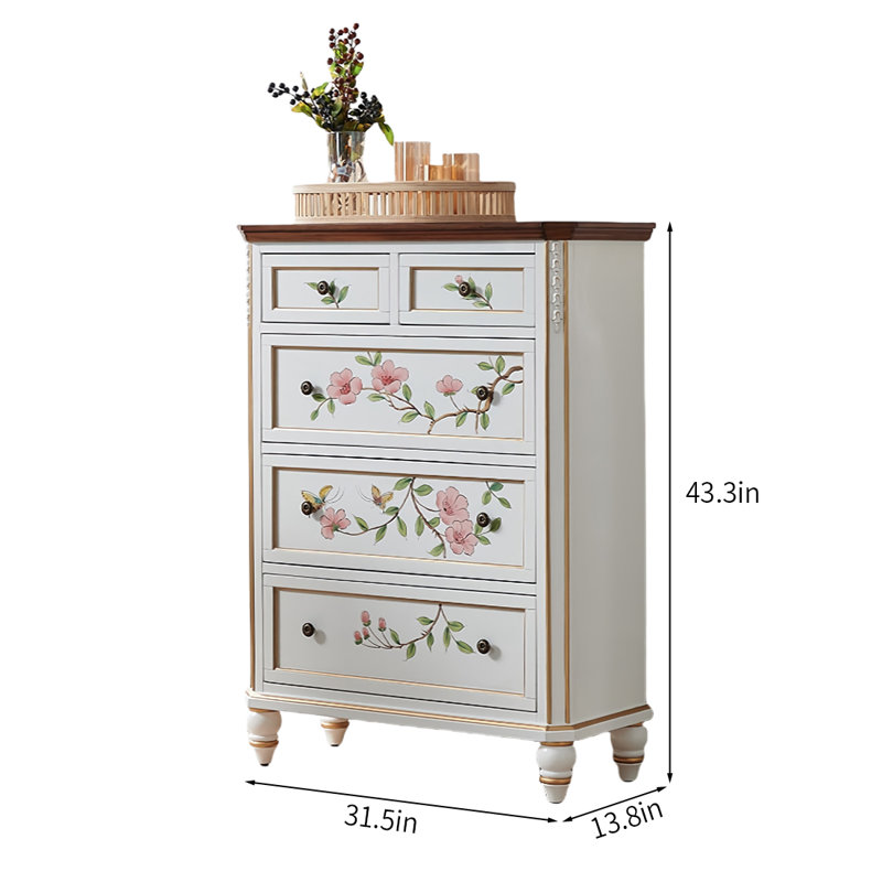 Simple Hand-Painted SolidWood Accent Chest