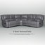 Canapé modulaire inclinable 109 po en similicuir 109 po, une console avec rangement et porte-gobelets-1360212350