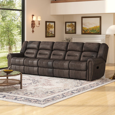 Canapé modulaire inclinable en cuir 129,6 po