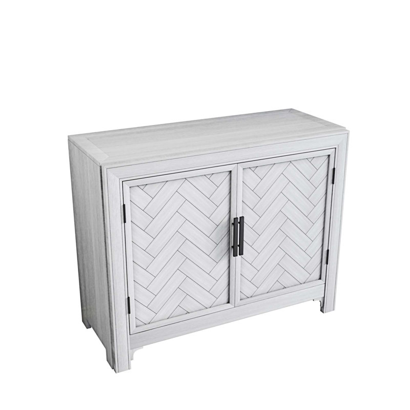 Table console moderne avec 2 tablettes, Blanc antique