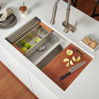 Évier de cuisine à double cuve encastrable en acier inoxydable calibre 16 Ruvati