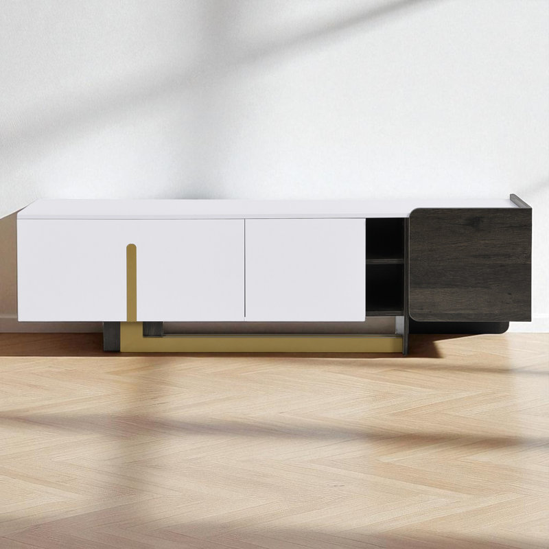 TV Stand For Tvs Up To 70", White/Black
