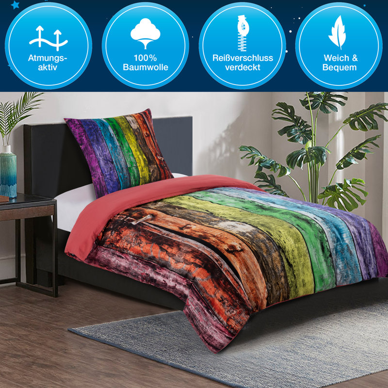 Cotton Ombre Duvet Cover Set with Pillowcases