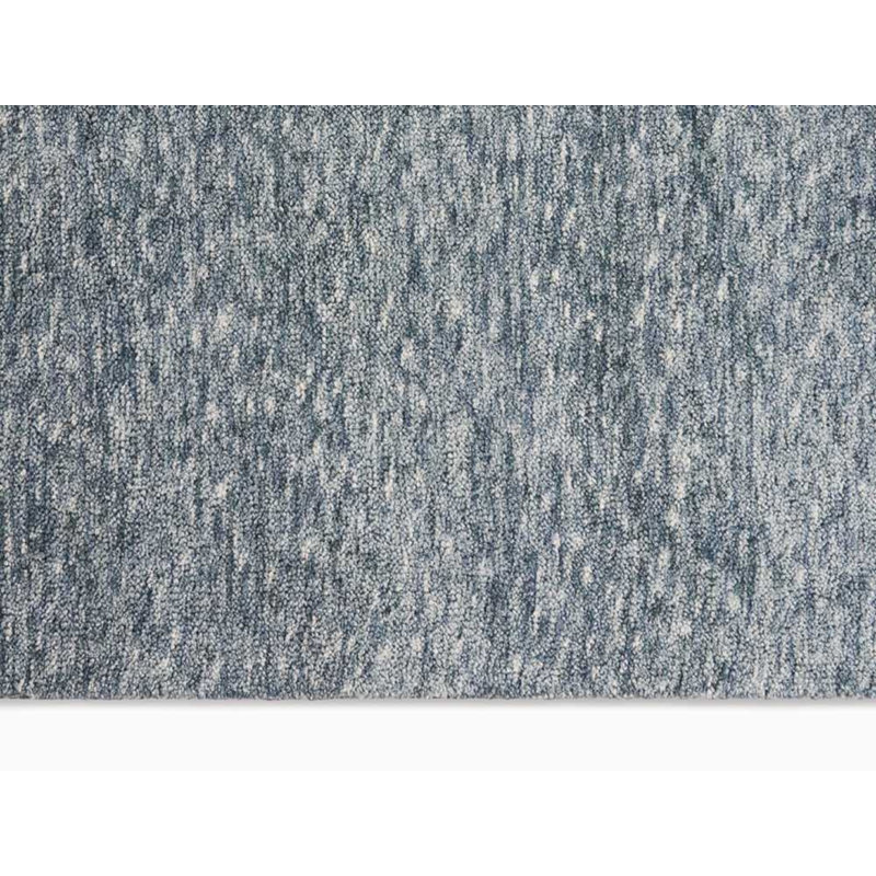 Tapis décoratif en denim à poils longs fabriqué à la main Tulsa, Rectangle 4 pi x 6 pi