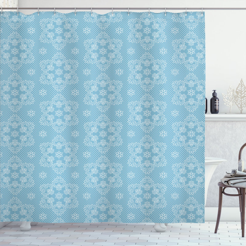 Ensemble de rideau de douche + crochets, H 69 po x l 105 po