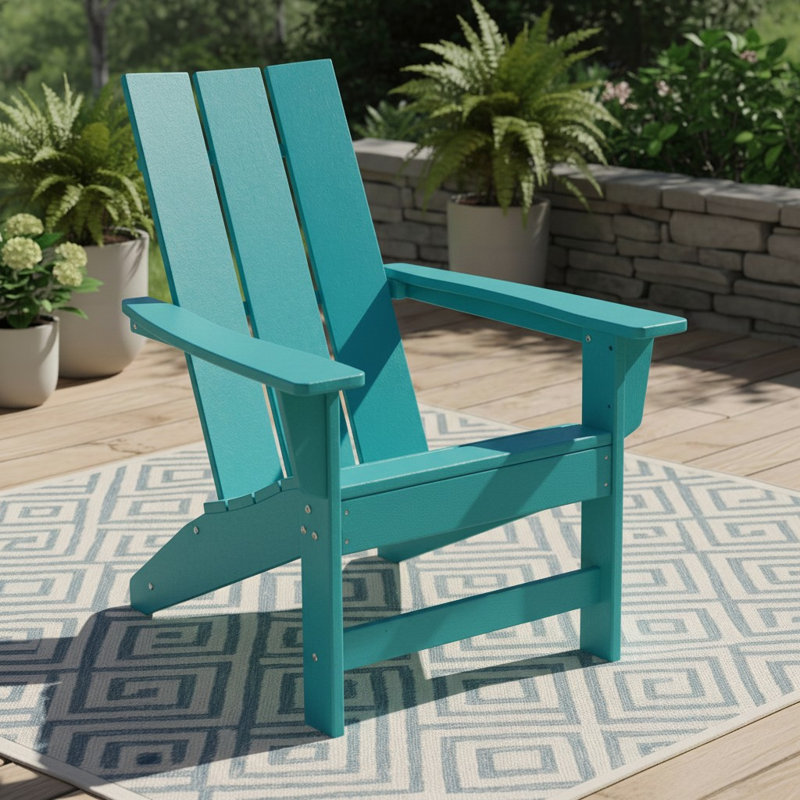 Meridian All-Weather Modern HDPE Adirondack Chair, Blue