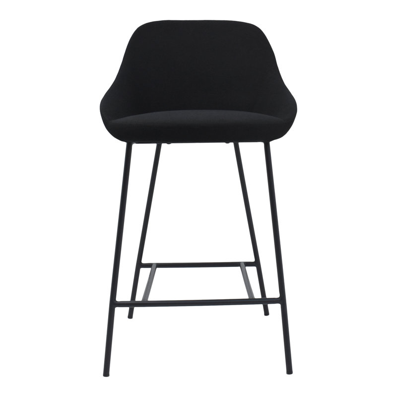 Tabouret de comptoir rembourré Louramore, Tabouret de comptoir (siège d'une hauteur de 27,2, Noir