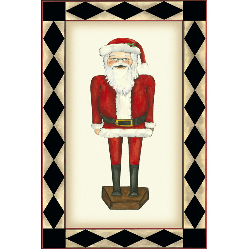 Jolly Santa by Jennifer Goldberger - Wrapped Canvas Painting, 46cm H x 30cm W x 3.8cm D