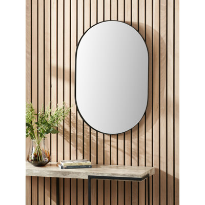 Stainless Steel Oval Wall Mirror