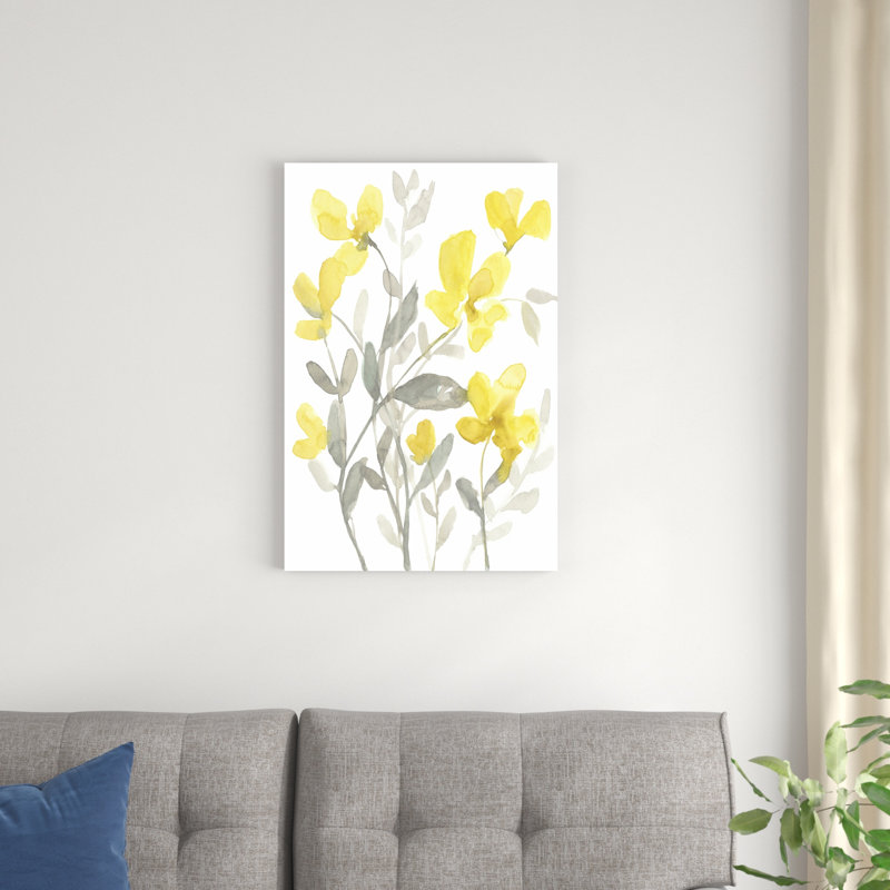 Jardin jaune et gris II, H 30 po x l 20 po x P 1,25 po