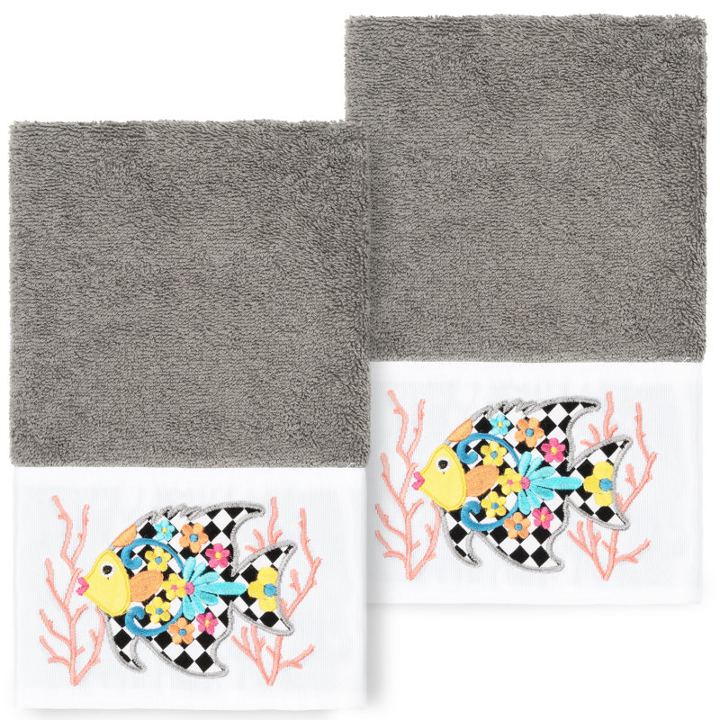 Débarbouillette en coton FELIZ, Gris foncé