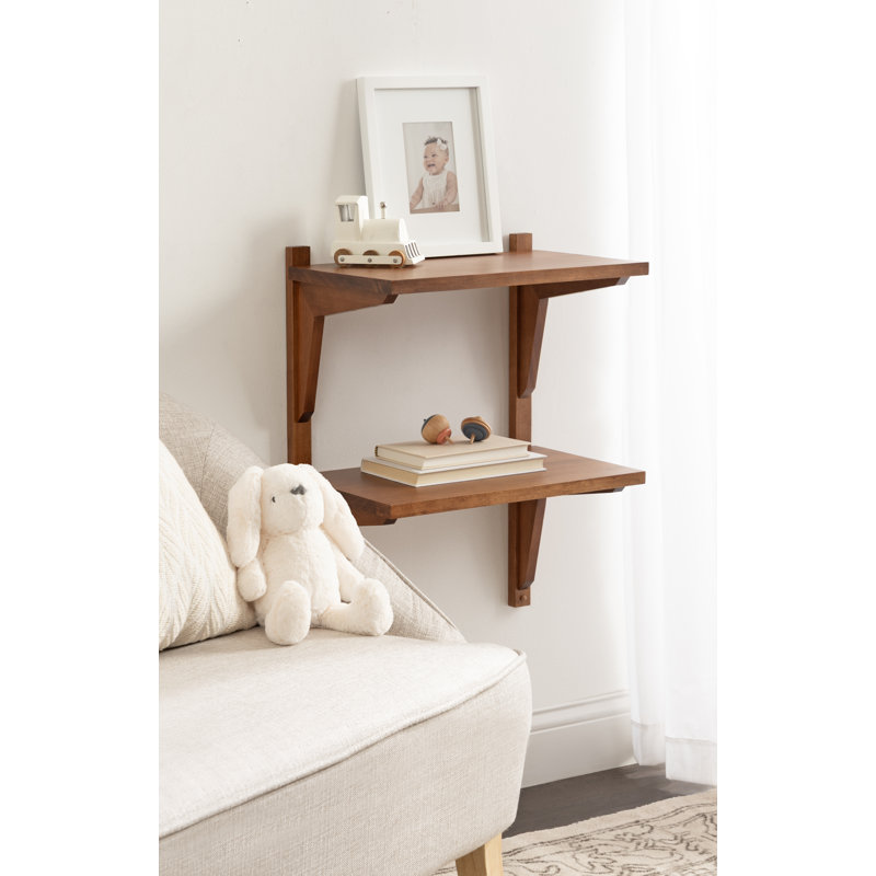 Table d'appoint flottante Meridien, Bois brun