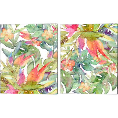 «Tropical Watercolor» par Tamara Robinson, art sur toile (ensemble de 2)