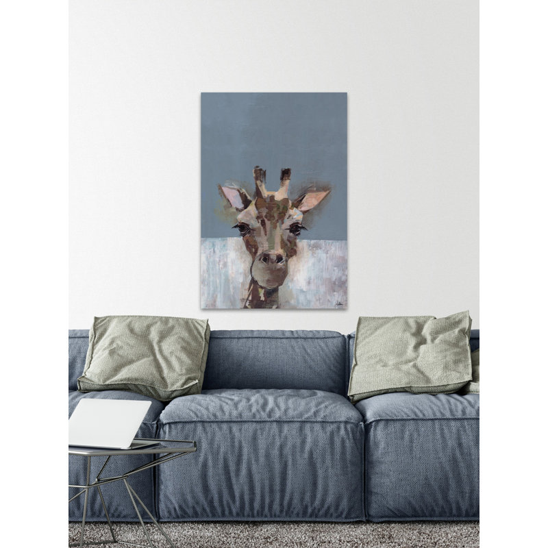 «Bonjour Giraffe», reproduction sur toile tendue, H 12 po x l 8 po x P 1,5 po