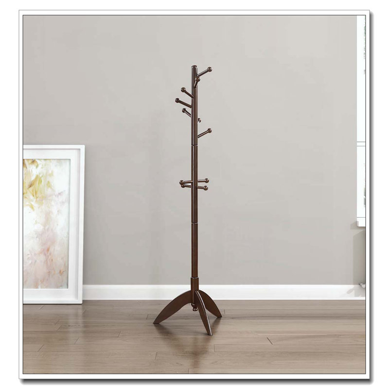 Portemanteau en bois massif, 11 crochets, Dark Brown