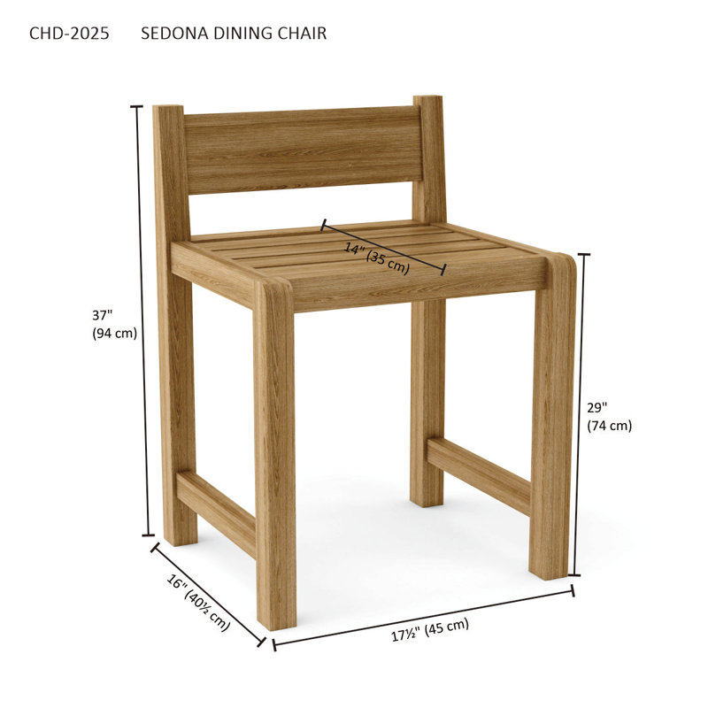 Sedona Outdoor Teak Dining Side Chair