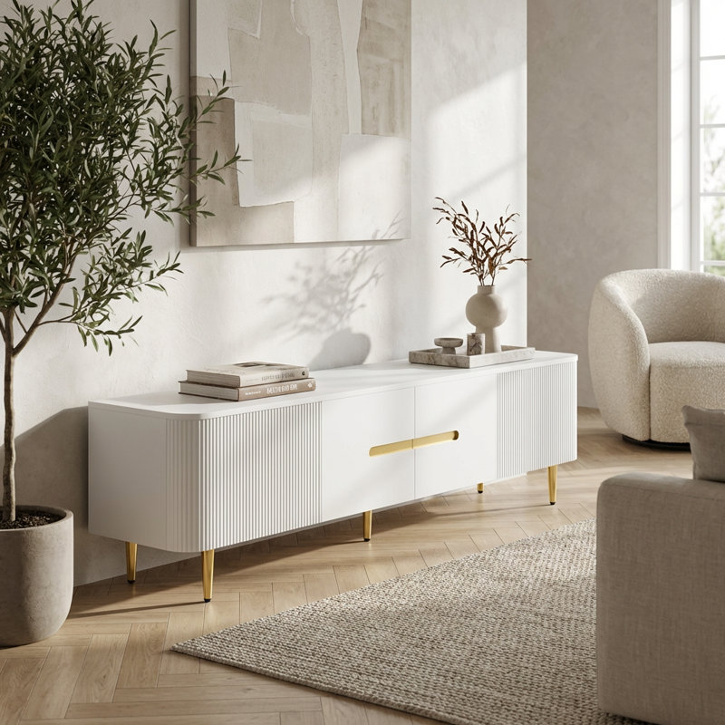 Meuble audio-vidéo Minimalist Modern, Blanc
